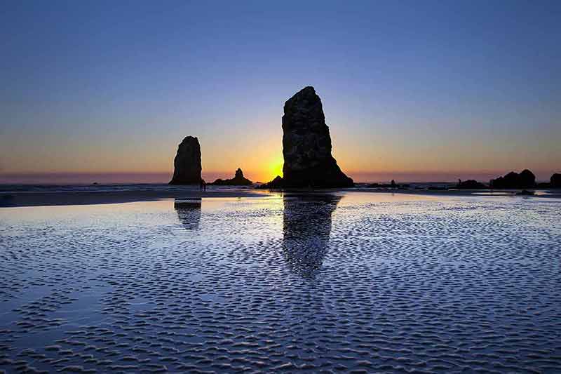 oregon beaches low tide at Haystack Rock and Needles