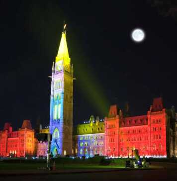 The Illumination Of The Canadian House Of Parliament At Night