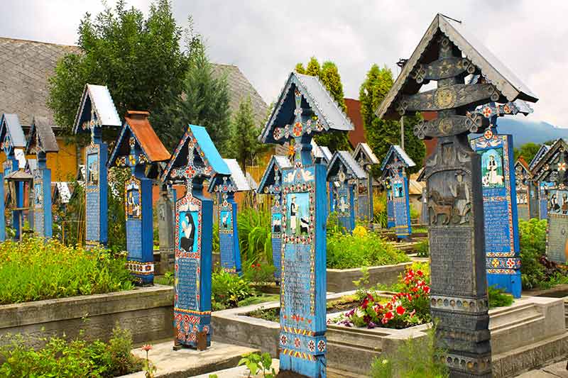 physical landmarks in romania merry cemetary