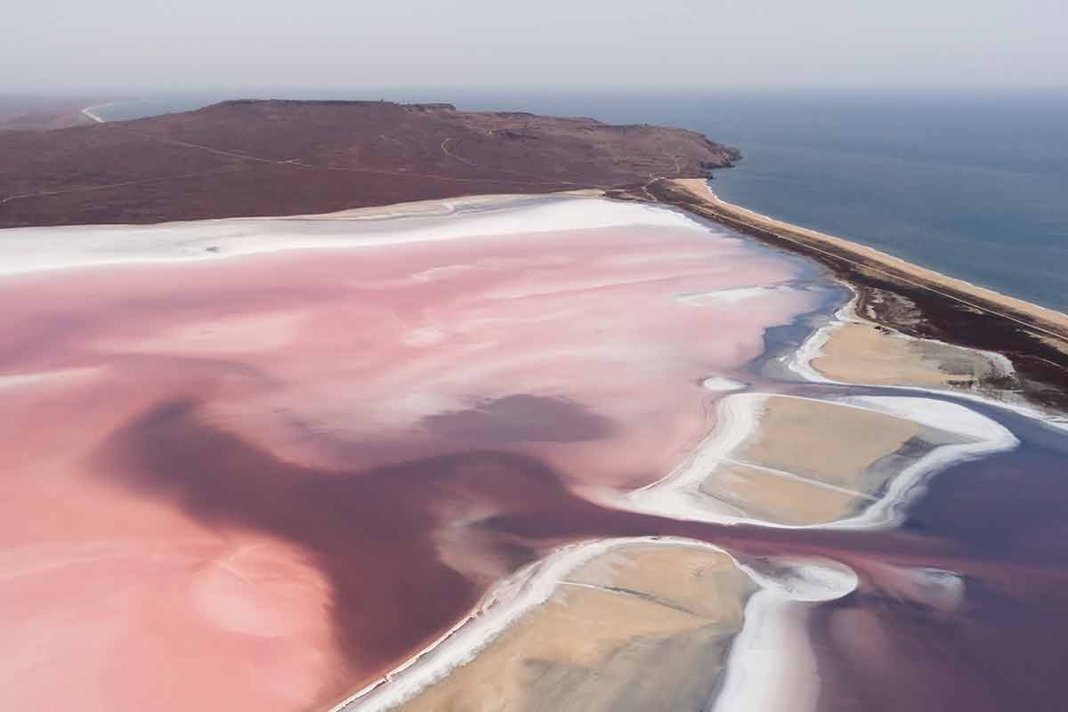 pink lakes Koyashskoye Salt Lake
