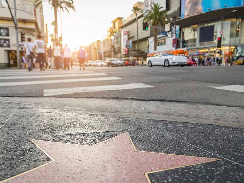 places to walk in los angeles at night Hollywood Walk of Fame
