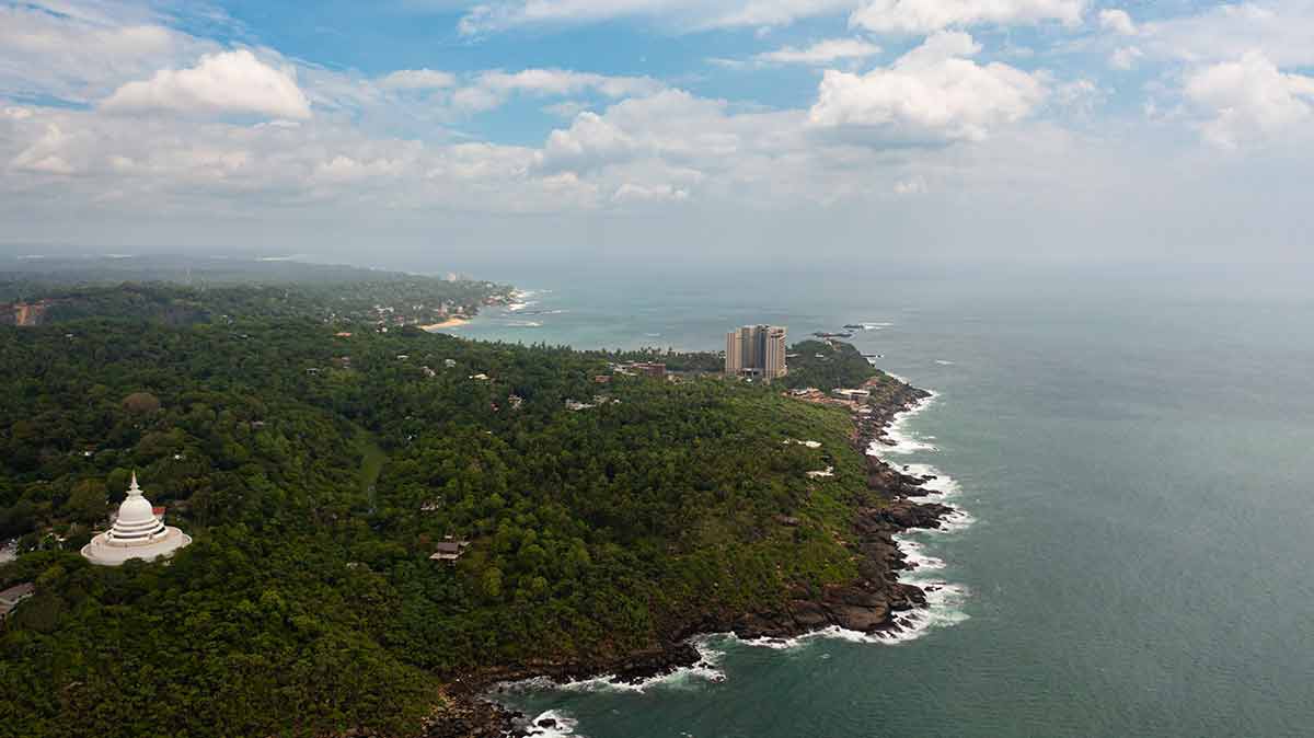 Coastline With Hotels. Unawatuna, Sri Lanka