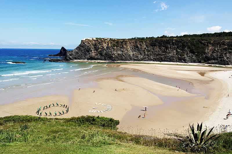 portugal beaches odeceixe aerial view