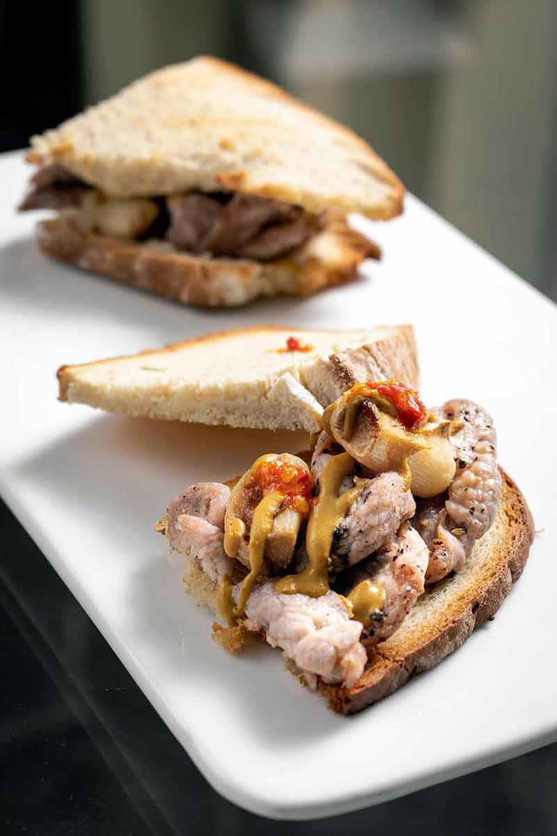 Famous Traditional Portuguese Bifana Pork Sandwich
