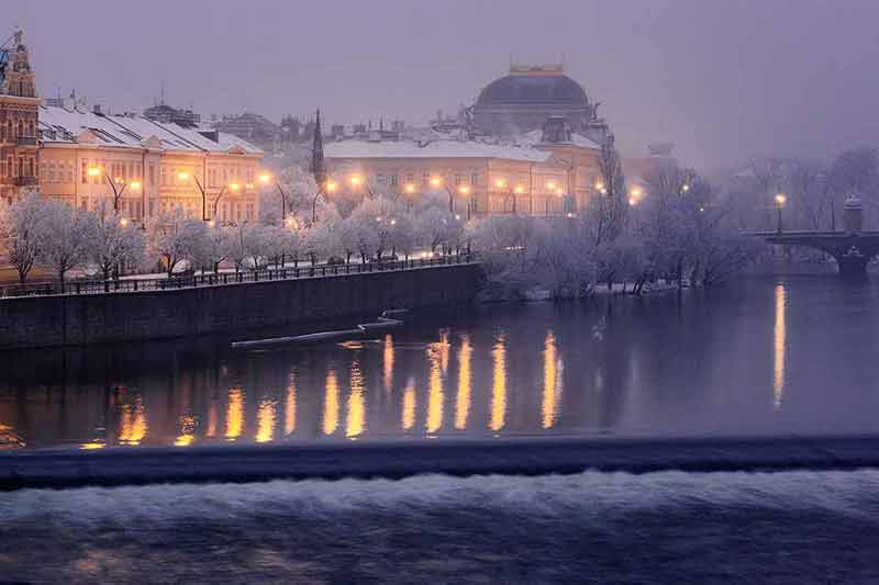 Smetanovo Embankment And Prague National Theatre