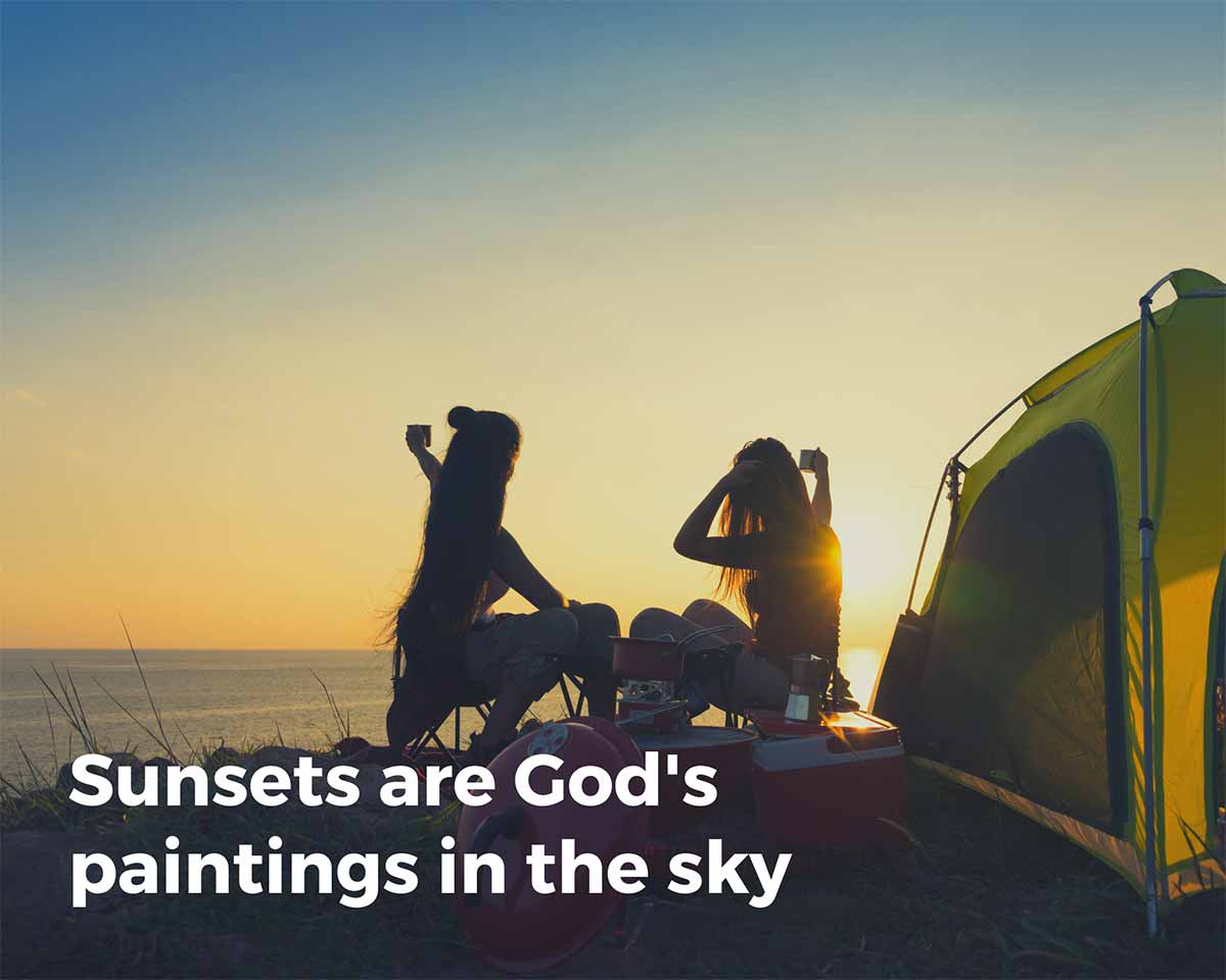 Sunset camping quotes to inspire