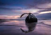 romantic things to do in blackpool purple sunset at Mary's Shell