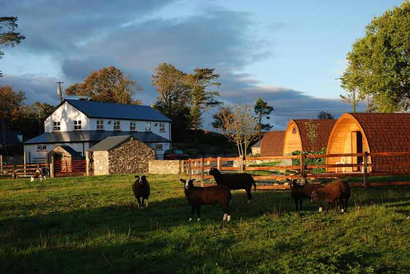 rustic glamping ireland top of the rock pod pairc