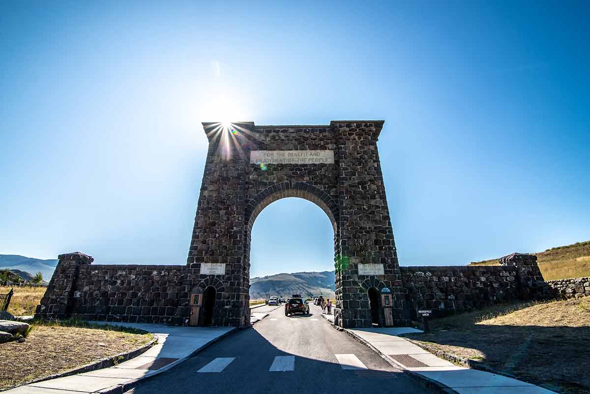 Yellowstone National Park Wyoming gate