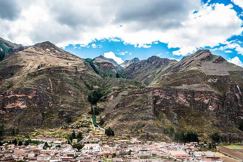 Pisac ruins peruvian Andes Cuzco Peru