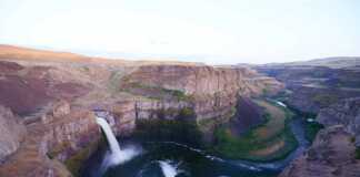 aerial view of Palouse Falls state park in Washington