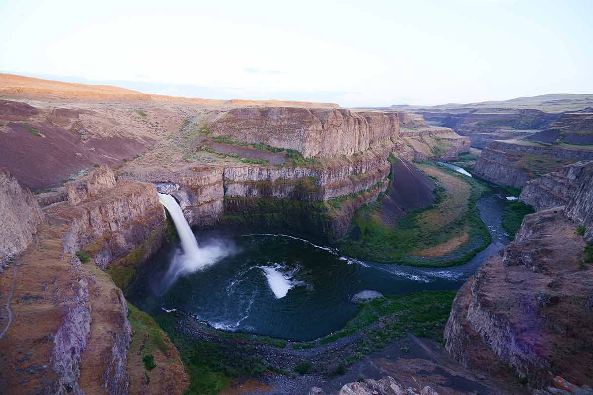 aerial view of Palouse Falls state park in Washington