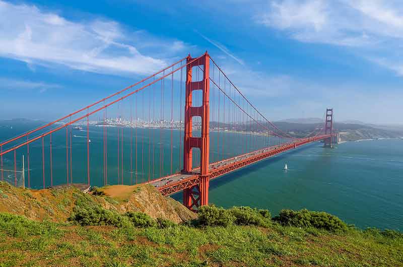 Golden Gate Bridge And Downtown San Francisco