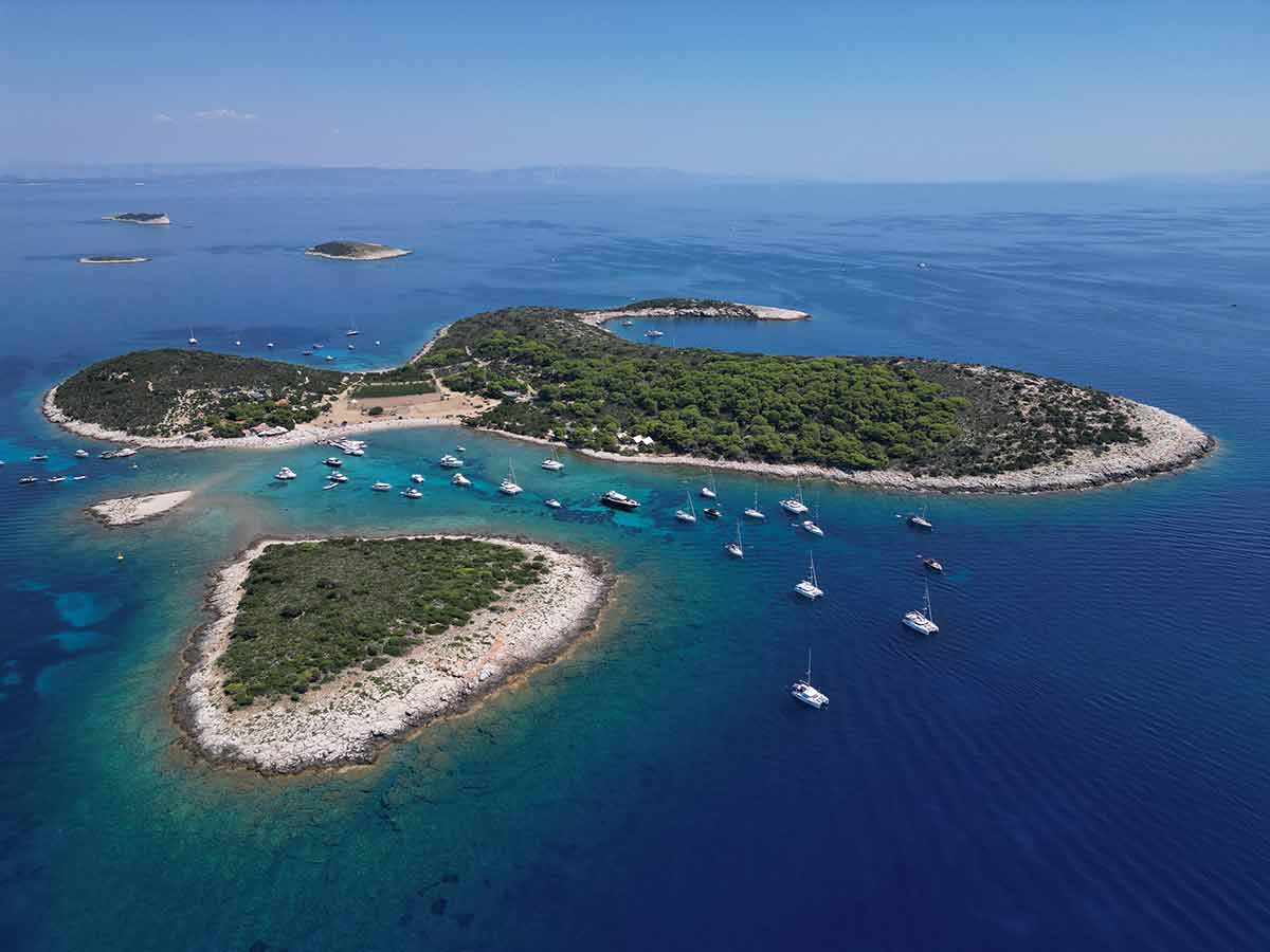 Island Of The Dalmatian Archipelago Panoramic Aerial View