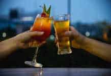Thai Drinks & Cocktails You Need to Try at Least Once in Your Life thai alcoholic drinks Couple celebration in restaurant with soft drink beer and mai tai or mai thai