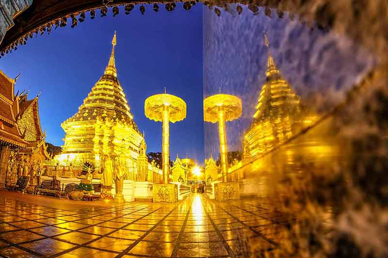 Chiang Mai: Doi Suthep and Wat Umong Enchanting Evening Tour