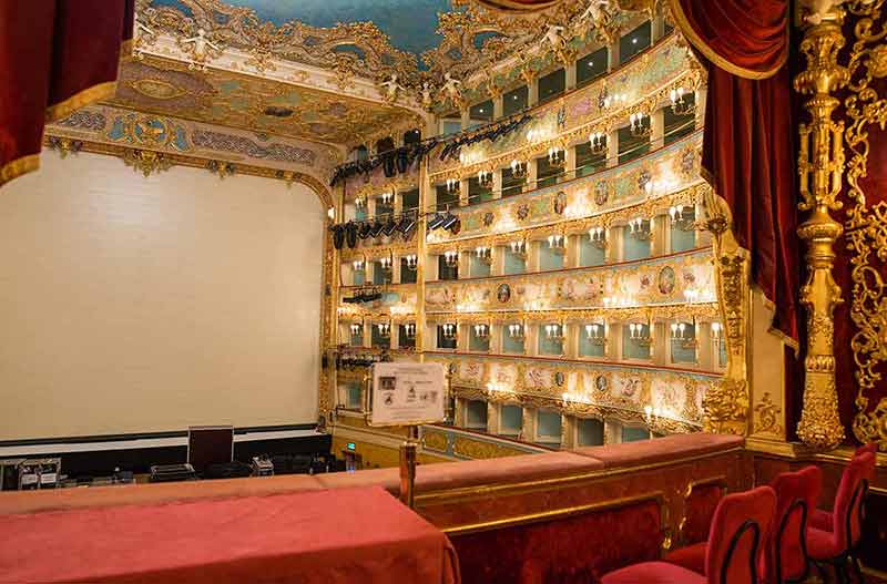 things to do at night in venice Interior of La Fenice Theatre.
