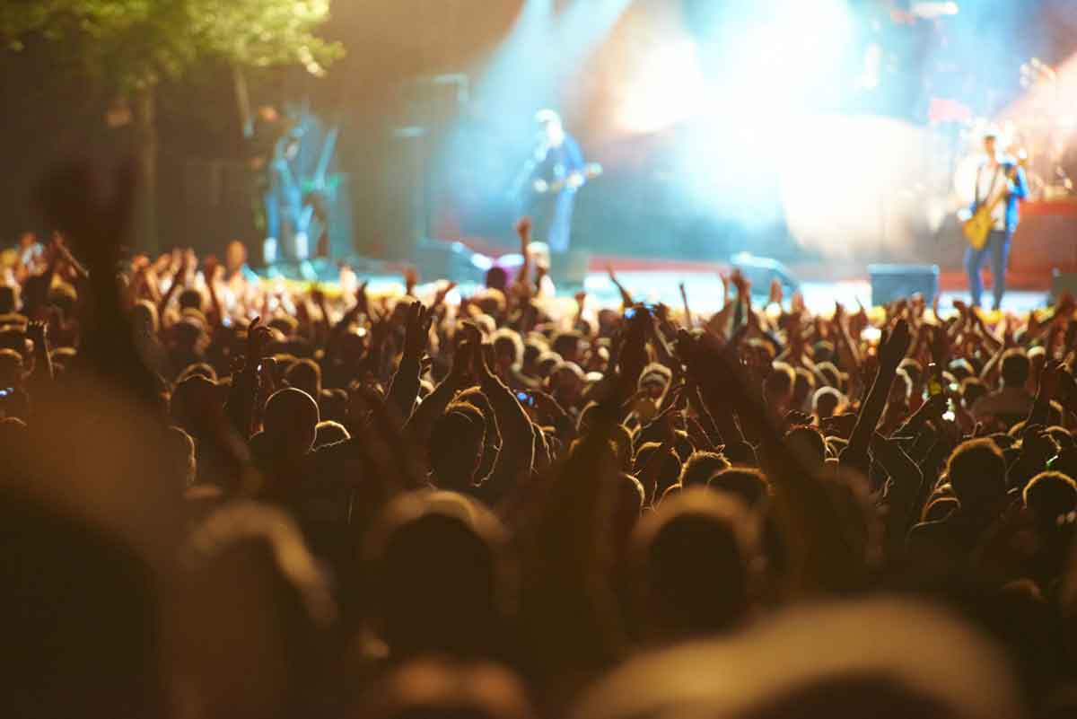 crowd at an outdoor concert