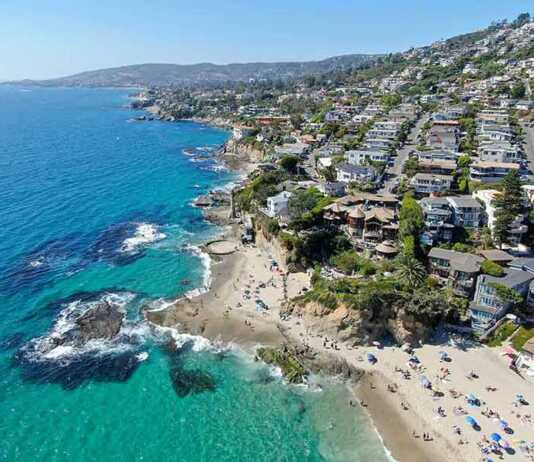 things to do in Laguna Beach Aerial view of Laguna Beach coastline, Orange County, Southern California