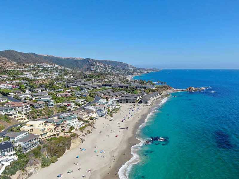 things to do in Laguna Beach ca Aerial view of Laguna Beach coastline