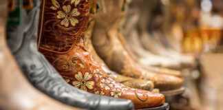 New Cowboy Boots On Shelf