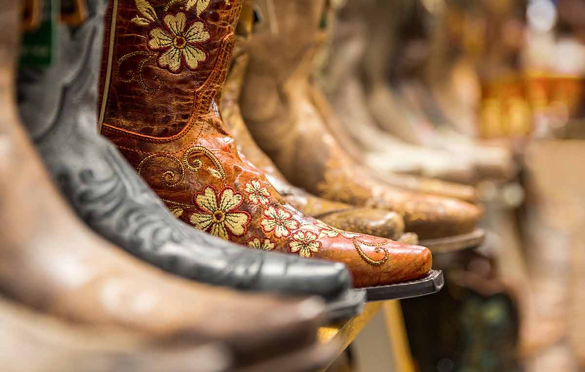 New Cowboy Boots On Shelf