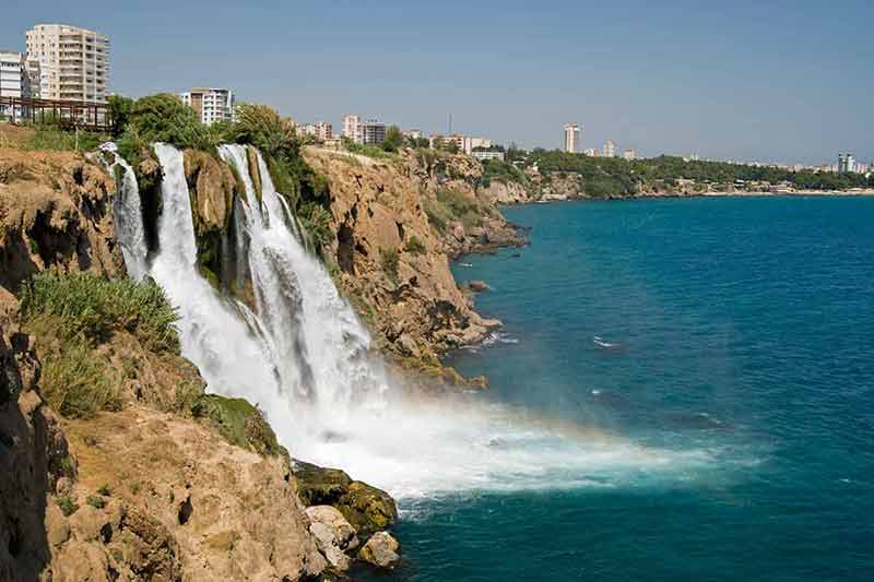 things to do in antalya waterfall gushing into the sea