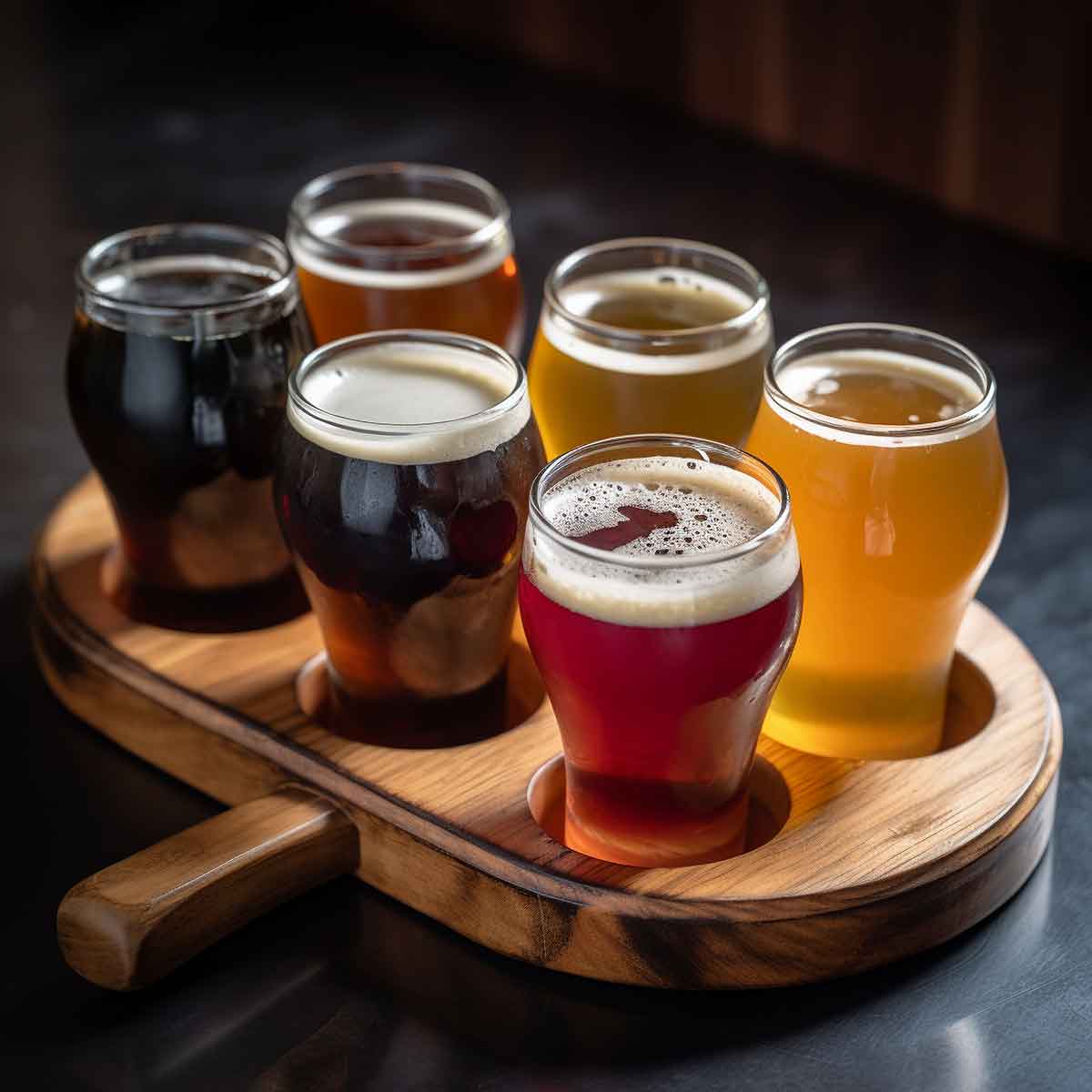 paddle of six beers