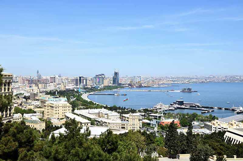 things to do in baku in december aerial view of bay and city
