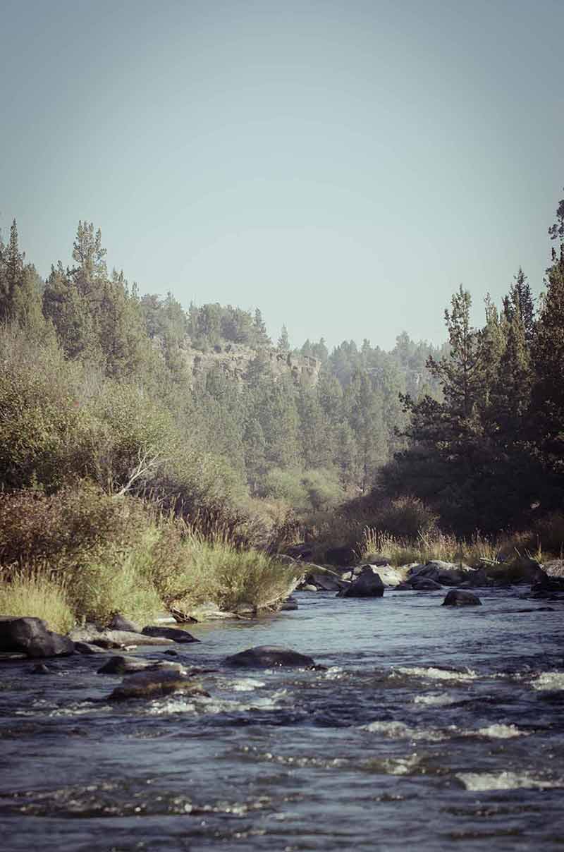 things to do in bend or Faded photograph of the Deschutes river.