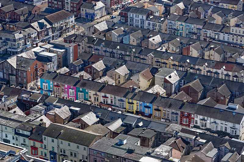 things to do in blackpool for couples aerial view of colourful houses