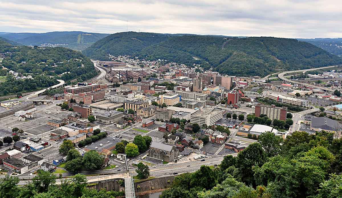 view of Johnstown from the Inclined Plane