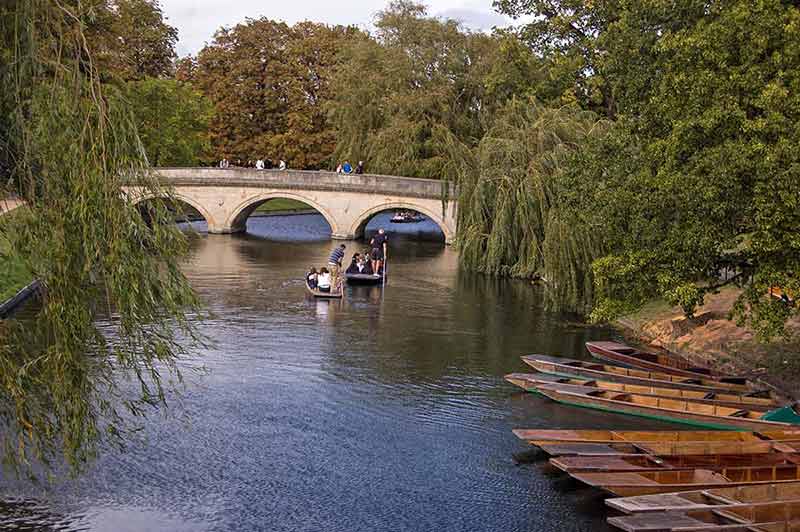 two boats punting In Cambridge