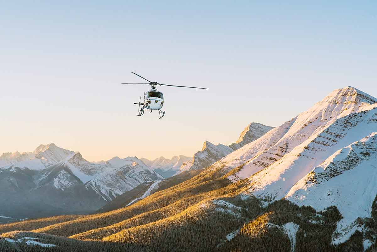 taking a helicopter flight is one of the fun things to do in canmore