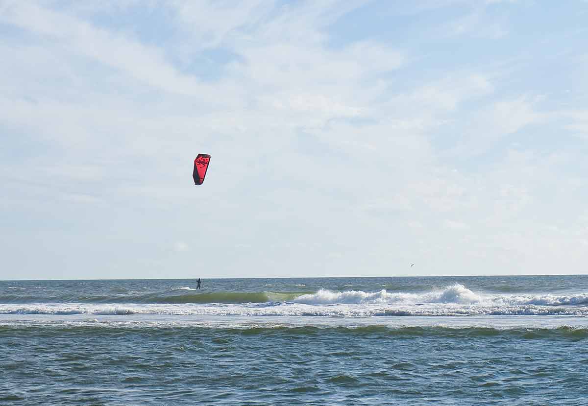 Kite Surfer Out On The Ocean