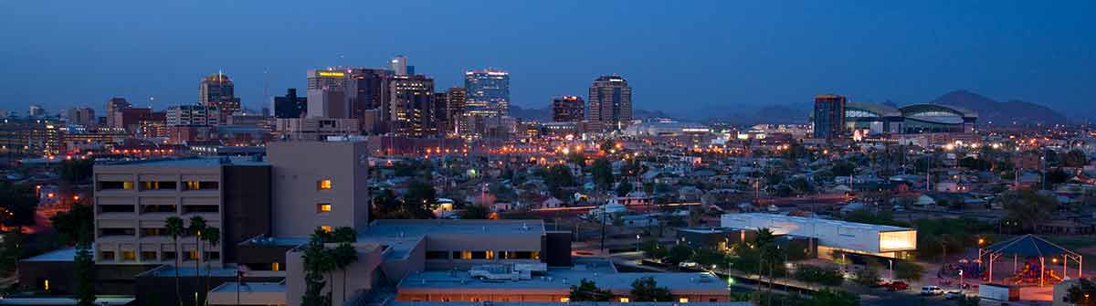 Phoenix, Arizona Skyline at night.