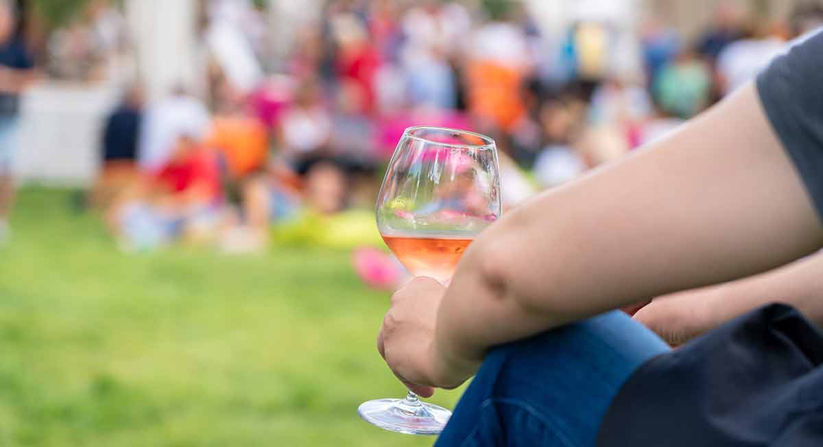 Glass Of Wine At A Village Festival