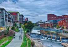 20 things to do in Greenville SC that make it one of the hottest cities right now Downtown Of Greenville South Carolina Around Falls Park