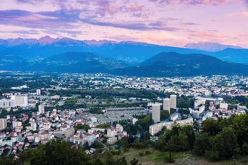 Grenoble Architecture At Sunset