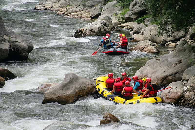 things to do in idaho springs two rafts navigating the rapids