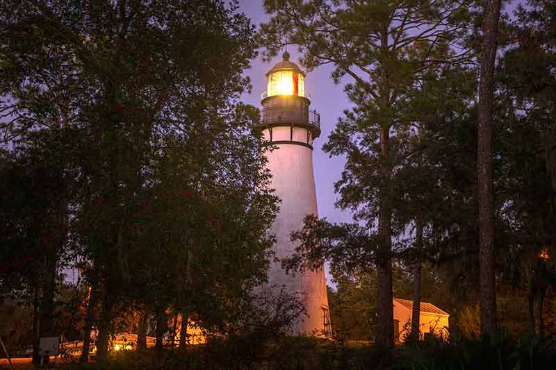 things to do in jacksonville fl for couples Amelia Island Lighthous framed by trees