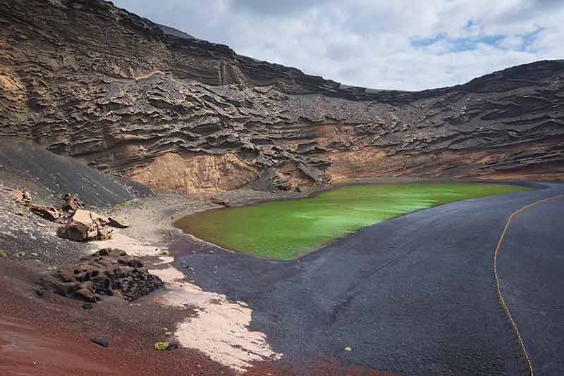 Volcanic green lake