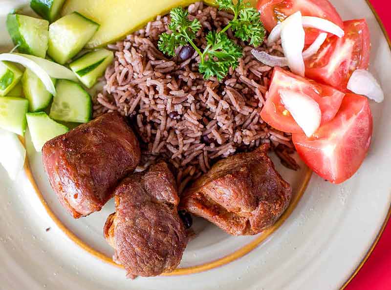 Cuban Cuisine, Pork Meat With Congri Rice