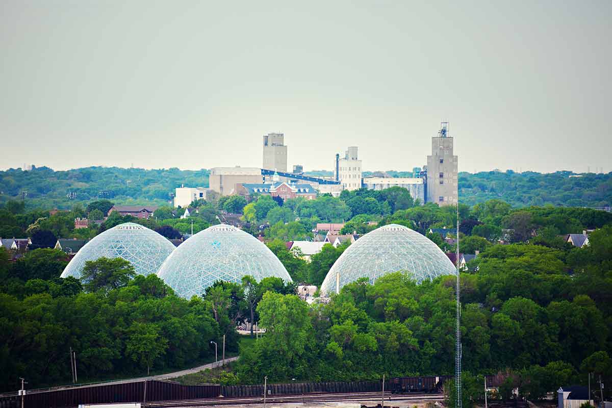 Domes Of A Botanic Garden In Milwaukee