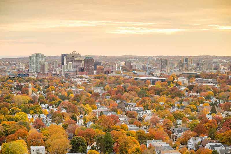things to do in new haven this weekend autumn trees among the rooftops