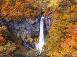 Kegon Falls In Autumn Season ,Nikko ,Japan