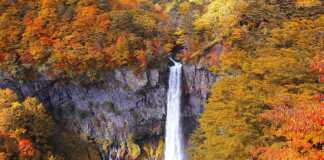 Kegon Falls In Autumn Season ,Nikko ,Japan