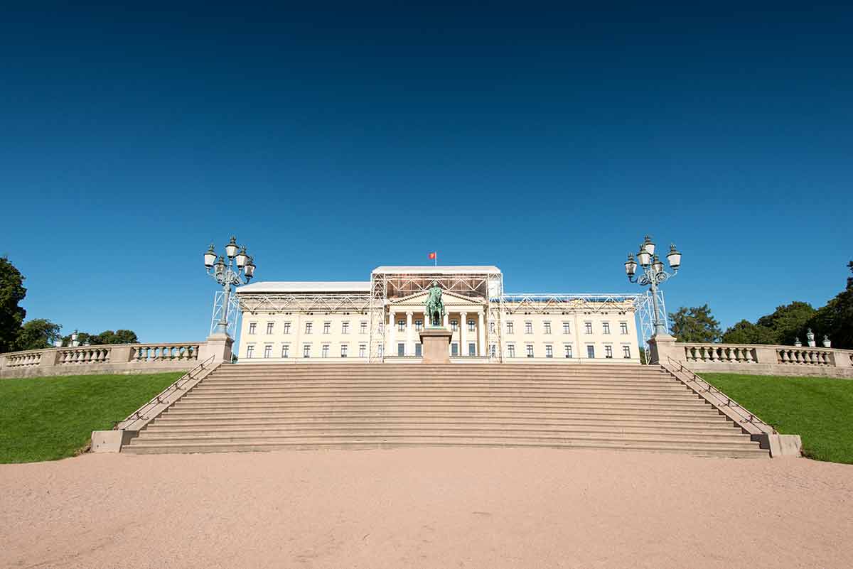 Oslo Royal Palace and blue sky