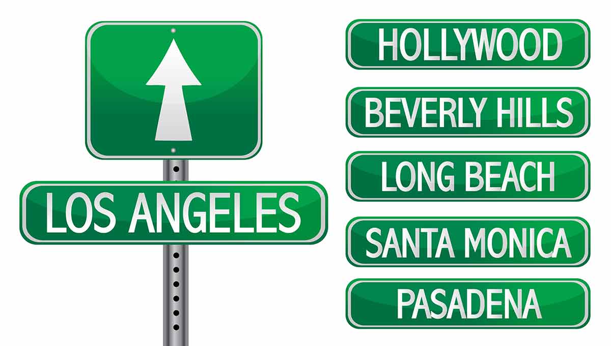 things to do in pasadena this week Los Angeles street signs isolated over a white background