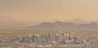 Aerial View Of Downtown Phoenix Arizona